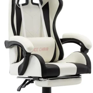 LARRYHOT Fauteuil de Jeux Vidéo et Bureau – Noir et Blanc