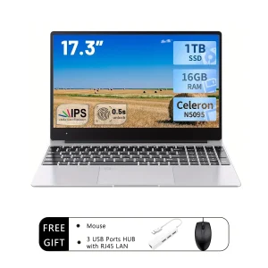 2025 nouveau 17.3 "ordinateur Portable 16GB RAM 512GB 1TB SSD Intel N5095 Portable ordinateur Portable léger rétro-éclairé clavier empreinte digitale Windows 11
