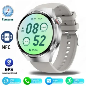 2024 New GT4 Pro GPS Smart Watch AMOLED HD Screen Bluetooth Call For Men Flashlight Heart Rate Rugged Military Woman Smart Watch