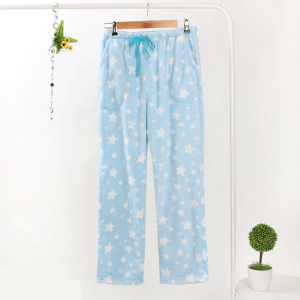 Bas de pyjama pastel en polaire pour femme