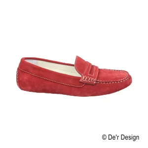  Mocassins Garçon cuir rouge
