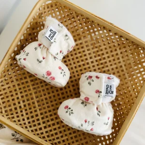 Pantoufles Bébé Ô Chaud Bouton de rose Fille