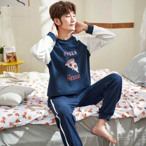 Pyjama deux pièces motif pizza pour hommes