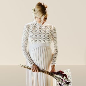 Robe de Grossesse Longue pour Cérémonie de Mariage